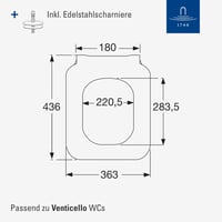 WC sedadlo Villeroy & Boch Venticello SlimSeat, hranaté, prevedenie Wrap-over, alpská biela, lesklé, nerozbitný duroplast, Soft-Close, vymeniteľné 8