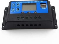 ViLoSa 20A PWM napelemes töltésvezérlő 12V/24V LCD kijelzővel USB portokkal 3
