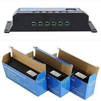 ViLoSa 20A PWM napelemes töltésvezérlő 12V/24V LCD kijelzővel USB portokkal 5
