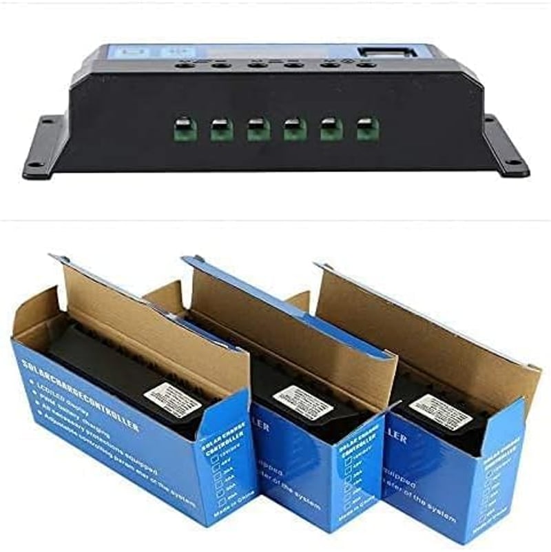 ViLoSa 20A PWM napelemes töltésvezérlő 12V/24V LCD kijelzővel USB portokkal