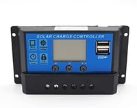 ViLoSa 20A PWM napelemes töltésvezérlő 12V/24V LCD kijelzővel USB portokkal 4