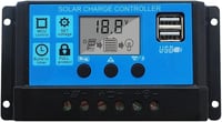 ViLoSa 20A PWM napelemes töltésvezérlő 12V/24V LCD kijelzővel USB portokkal 1