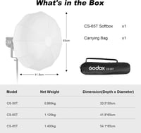 VILTROX 65 cm 26 inch lámpaernyő softbox Bowens rögzítéssel Godox SL60W M300 7