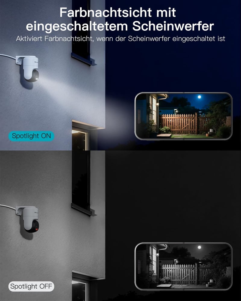 VIM TAG 2.5K 5G WiFi Kültéri Biztonsági Kamera 360° PTZ Éjszakai Látás