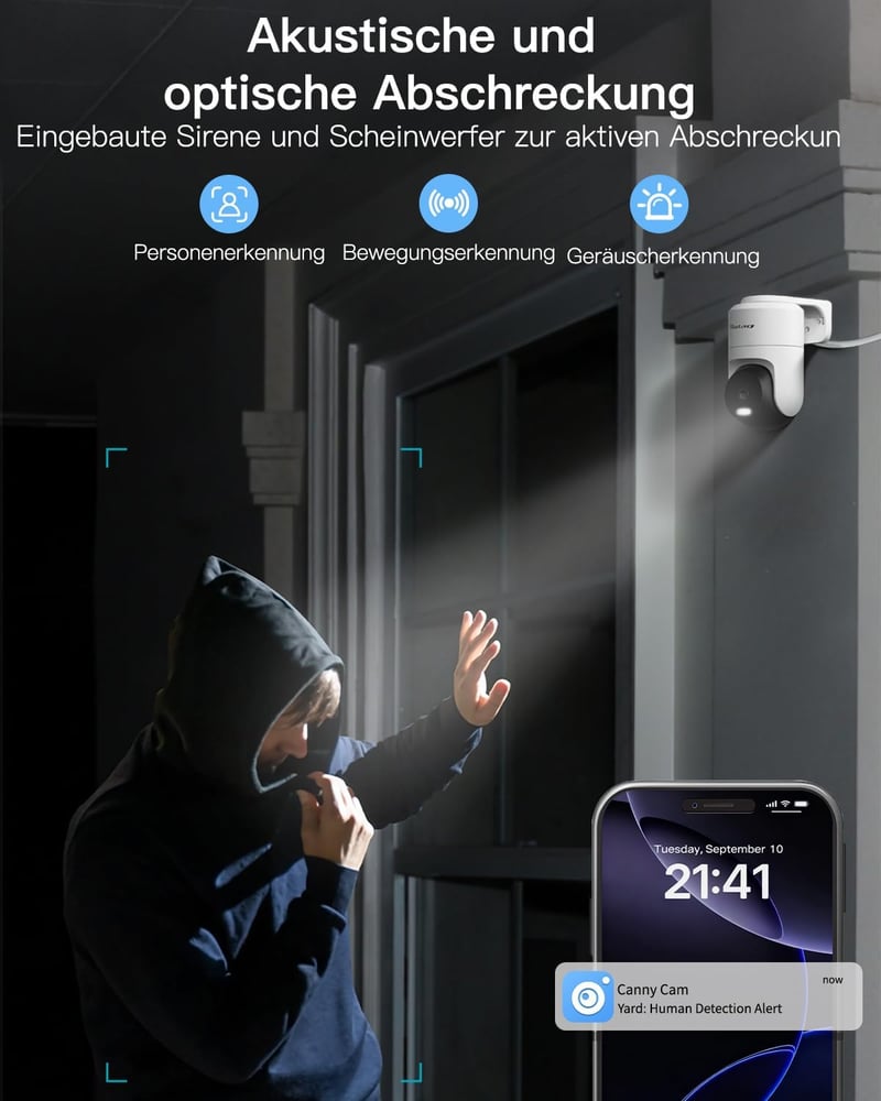 VIM TAG 2.5K 5G WiFi Kültéri Biztonsági Kamera 360° PTZ Éjszakai Látás