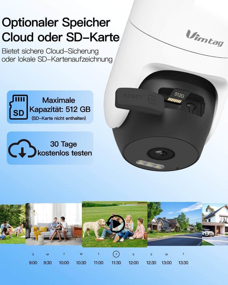 VIM TAG 2.5K 5G WiFi Kültéri Biztonsági Kamera 360° PTZ Éjszakai Látás