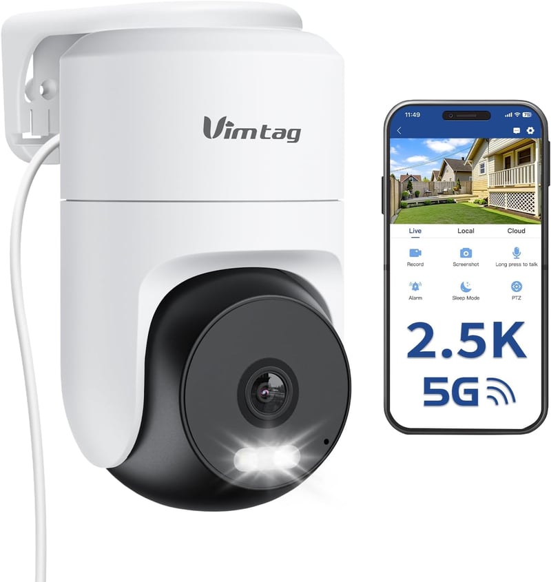 VIM TAG 2.5K 5G WiFi Kültéri Biztonsági Kamera 360° PTZ Éjszakai Látás