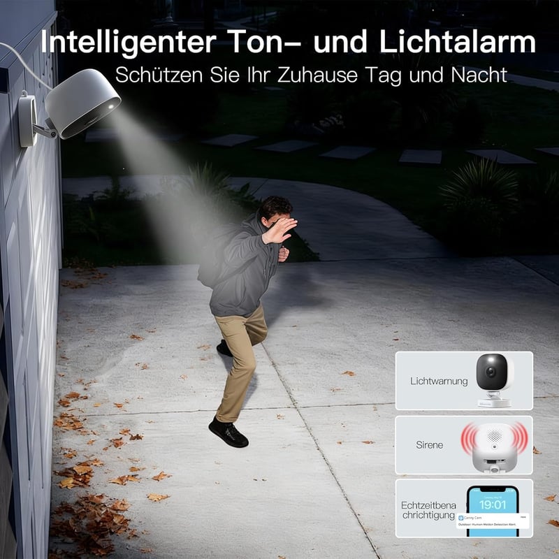 VIM TAG 2.5K WiFi Kültéri Biztonsági Kamera, Színes Éjjellátó, Mozgásérzékelés, IP66, Alexa