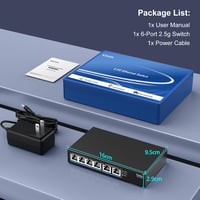 VIMIN 10Gb Hálózati Switch 4x2.5G + 2x10G Port, 60Gbps Asztali/Fali - 2.5G Switch 4 Port 8