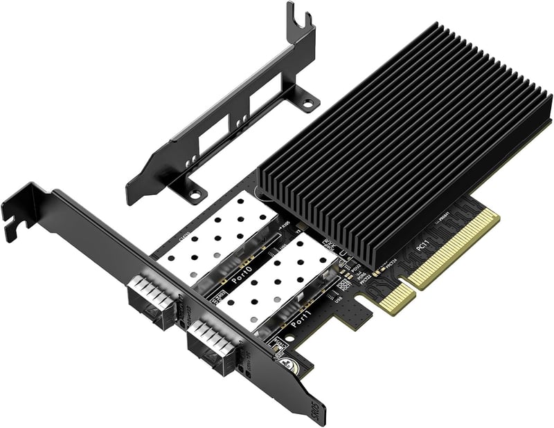 VIMIN 10Gb PCIe Hálózati Kártya Dual SFP+ Porttal, Intel 82599 Chip, 10Gbps Ethernet Adapter Windows/Linux/VMware Rendszerekhez, PCI Express