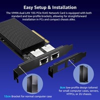 VIMIN 10Gbps Ethernet hálózati kártya PCI-E X540-T2 vezérlővel, 2x RJ45 port 7
