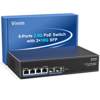 VIMIN 6-portni 2.5G PoE preklopnik - 4x 2.5GBase-T + 2x 10Gbps SFP+, 65W, 60Gbps 1