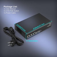VIMIN 6 portos 2.5G PoE Switch, 4x 2.5GBase-T + 2x 10Gbps SFP, 60Gbps 7