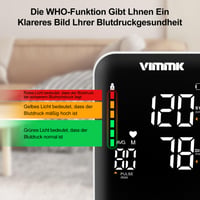 Tensiometru de braț Vimmk cu afișaj LED digital, detectarea aritmiei, monitorizarea pulsului, memorie 2x120, manșetă 22-40 cm 6