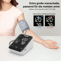 Tensiometru de braț Vimmk cu afișaj LED digital, detectarea aritmiei, monitorizarea pulsului, memorie 2x120, manșetă 22-40 cm 4