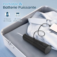 Duș bucal VIMMK, irigator dentar cu 5 moduri de presiune, 8 capete interschimbabile, rezistent la apă IPX7, reîncărcabil, rezervor de 300 ml, negru 7