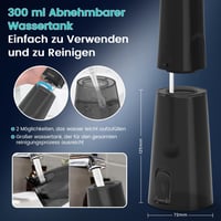 Vimmk bezdrôtová ústna sprcha, 5 režimov, 8 trysiek, USB-C nabíjateľná, IPX7 vodotesná, 300 ml nádržka na vodu, čierna 4