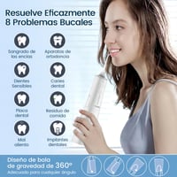 Bezdrôtová ústna sprcha Vimmk, 5 režimov a 8 trysiek, 300 ml, vodoodolnosť IPX7, elektrický medzizubný čistič, prenosná ústna sprcha, biela 5