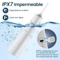 Bezdrôtová ústna sprcha Vimmk, 5 režimov a 8 trysiek, 300 ml, vodoodolnosť IPX7, elektrický medzizubný čistič, prenosná ústna sprcha, biela 4