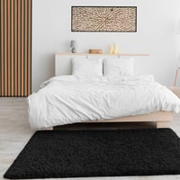 VIMODA Shaggy szőnyeg kerek 80cm fekete hosszú szálú modern - ø 80 cm round, Round, Black 2