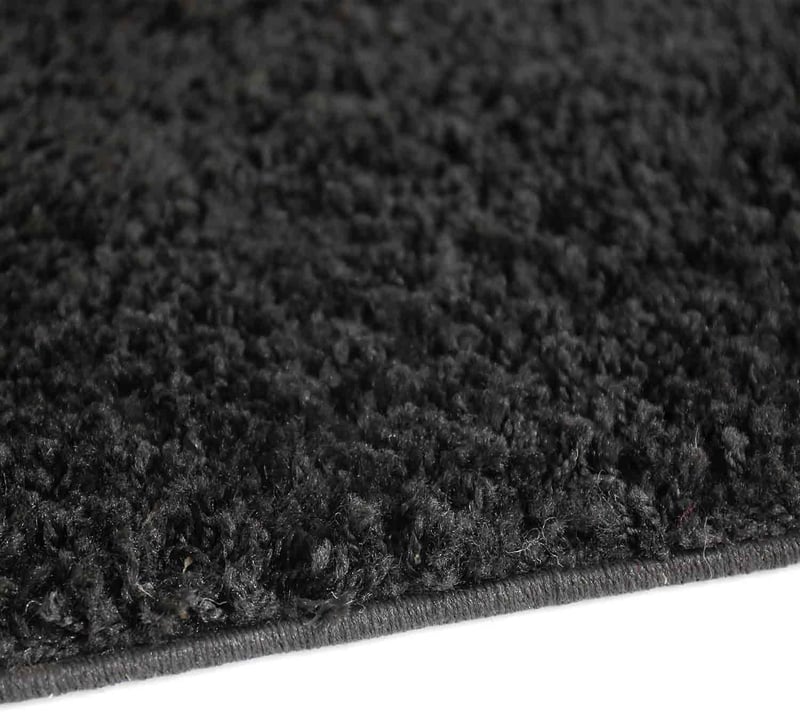 VIMODA Shaggy szőnyeg kerek 80cm fekete hosszú szálú modern - ø 80 cm round, Round, Black