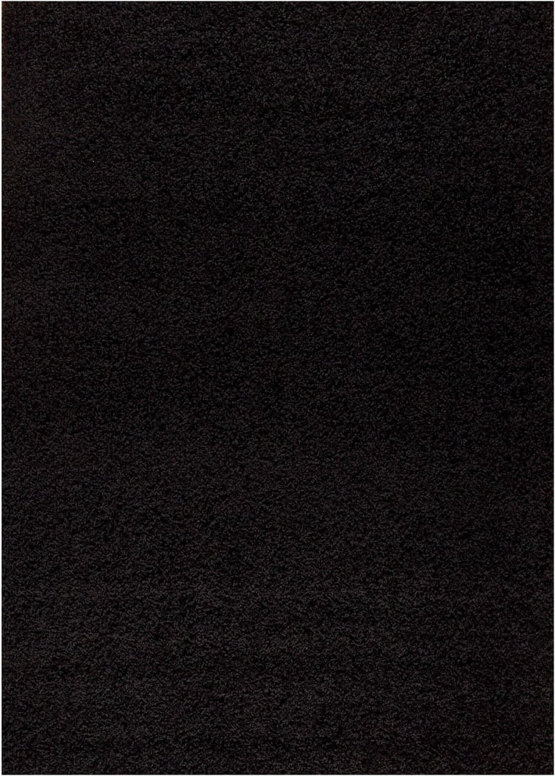VIMODA Shaggy szőnyeg kerek 80cm fekete hosszú szálú modern - ø 80 cm round, Round, Black