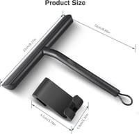 Vinabo Zuhany Gumilehúzó Fekete Silikon 21cm Üvegajtóhoz Állvánnyal - Schwarz, Black 2