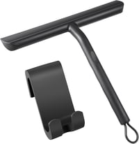 Vinabo Zuhany Gumilehúzó Fekete Silikon 21cm Üvegajtóhoz Állvánnyal - Schwarz, Black 1