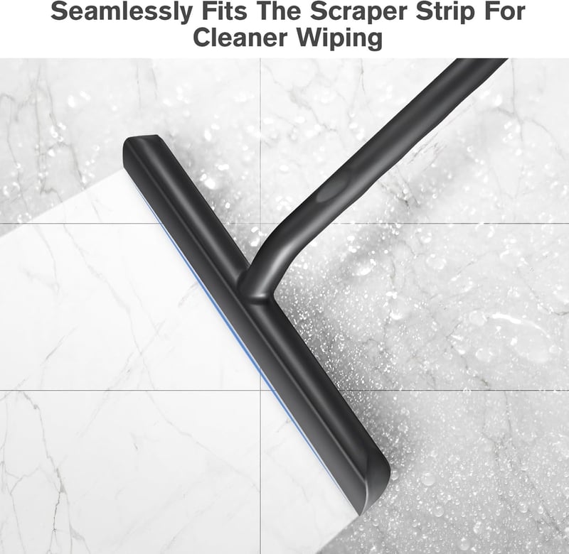 Vinabo Zuhany Gumilehúzó Fekete Silikon 21cm Üvegajtóhoz Állvánnyal - Schwarz, Black
