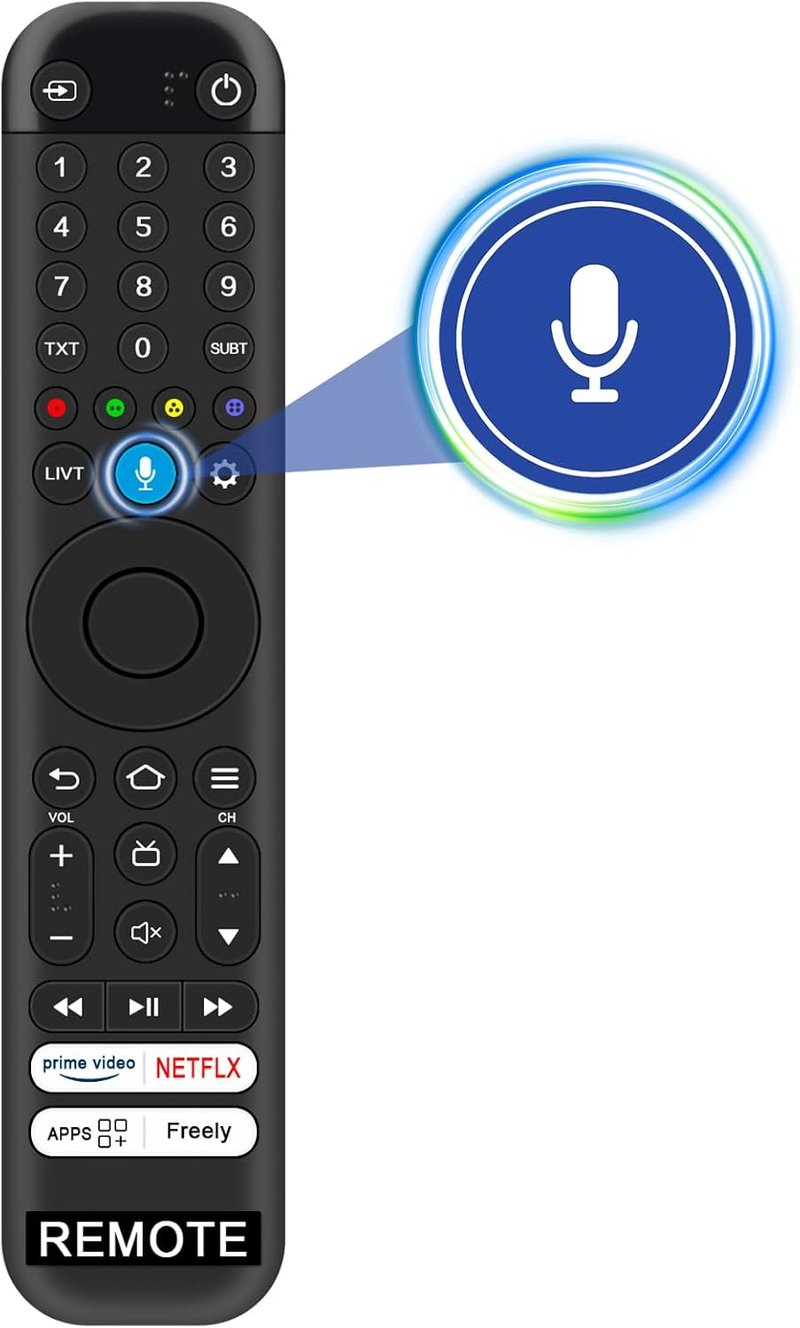 VINABTY Hangvezérlésű Távirányító TCL 4K Ultra HD HDR Smart LED TV-hez - Kompatibilis 43PF650K 50PF650K 55PF650K 65PF650K 75T6C-UK 85T6C-UK 