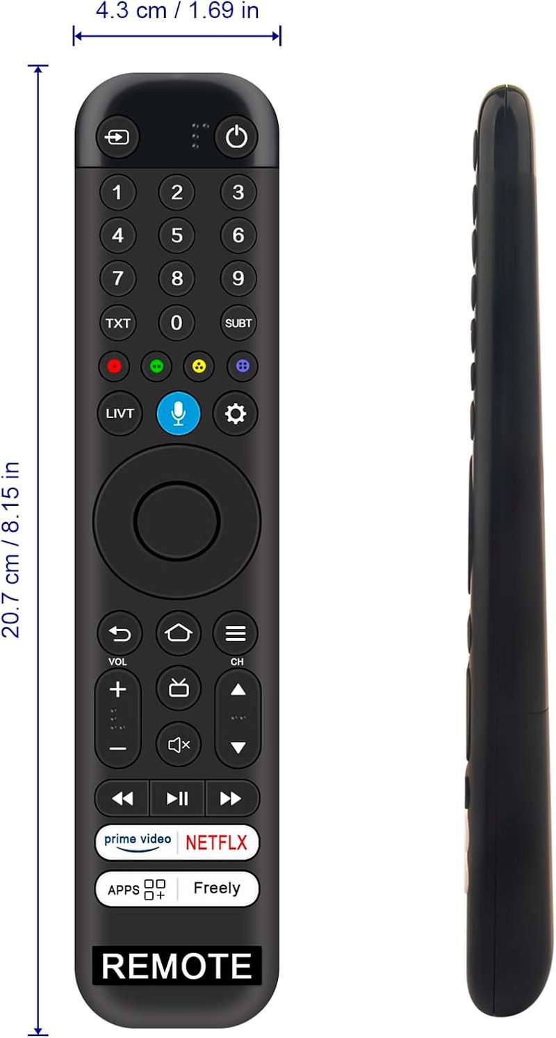 VINABTY Hangvezérlésű Távirányító TCL 4K Ultra HD HDR Smart LED TV-hez - Kompatibilis 43PF650K 50PF650K 55PF650K 65PF650K 75T6C-UK 85T6C-UK 