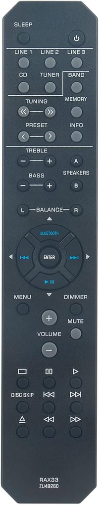 VINABTY RAX33-ZU49260 Távirányító Yamaha Audio/Video Erősítőkhöz - Kompatibilis R-S202 R-S202BL R-S202D RS202 Modellekkel 4