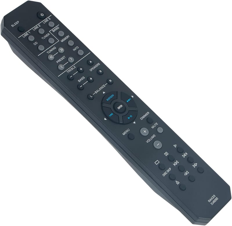 VINABTY RAX33-ZU49260 Távirányító Yamaha Audio/Video Erősítőkhöz - Kompatibilis R-S202 R-S202BL R-S202D RS202 Modellekkel