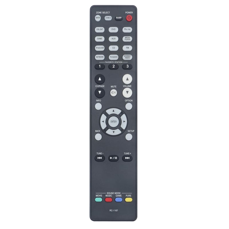 VINABTY RC-1167 Univerzálny diaľkový ovládač pre AV prijímače Denon - Kompatibilný s modelmi AVR-2313CI, AVR-2113, AVR-1913, napájaný 2 AAA batériami