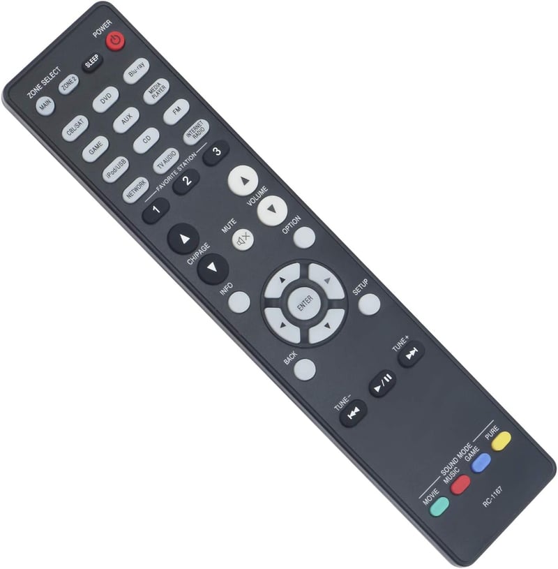 VINABTY RC-1167 Univerzális Távirányító Denon AV Vevőkhöz - Kompatibilis AVR-2313CI, AVR-2113, AVR-1913 Modellekkel, 2 AAA Elemmel Működik

