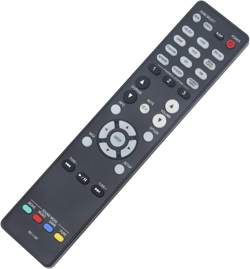 VINABTY RC-1167 Univerzális Távirányító Denon AV Vevőkhöz - Kompatibilis AVR-2313CI, AVR-2113, AVR-1913 Modellekkel, 2 AAA Elemmel Működik


