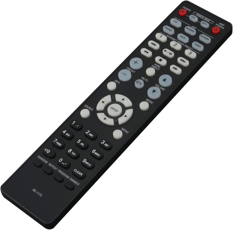 VINABTY RC-1173 Távirányító Denon Erősítőkhöz és CD Lejátszókhoz - Kompatibilis PMA-520AE, PMA-720AE, DCD-520AE Modellekkel