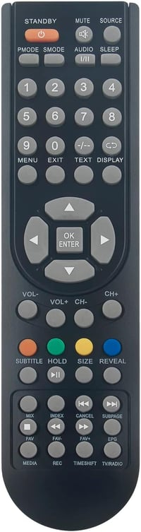 VINABTY Univerzális Távirányító Qbell LED TV-hez - Kompatibilis QBT.32DD QBT.32ED QXT.19KD QXT.32KF QBT.42DD QXT.24KD QXT.39KF Modellekkel 1