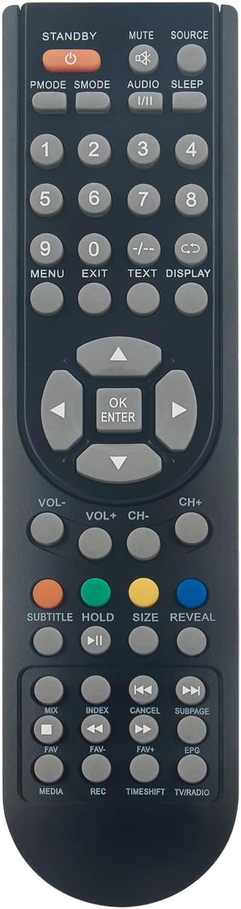 VINABTY Univerzális Távirányító Qbell LED TV-hez - Kompatibilis QBT.32DD QBT.32ED QXT.19KD QXT.32KF QBT.42DD QXT.24KD QXT.39KF Modellekkel
