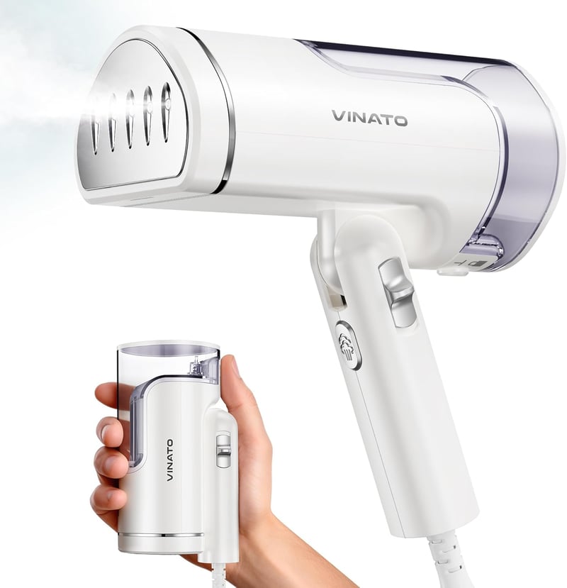VINATO hordozható gőzölő kefe utazáshoz 1500 W - fehér