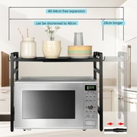 VINATO Mikrohullámú sütő polc 40-63 cm, állítható magasság, 50 kg terhelhetőség 6