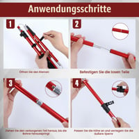 Skladacie palice na nordic walking VINATO pre ženy a mužov, teleskopické turistické palice s prenosnou taškou, 2 ks, červené, 130 cm 5