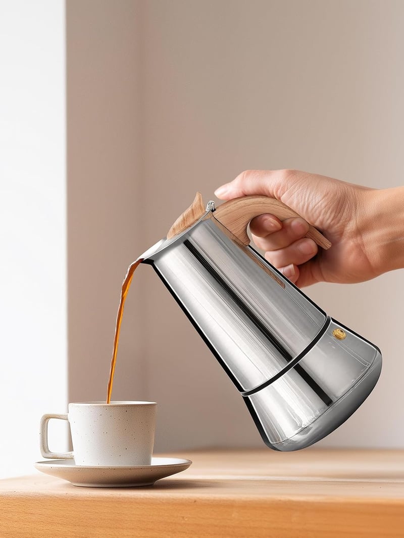 VINATO Rozsdamentes Moka Kanna 350ml 6 Személyes Indukciós Kávéfőző