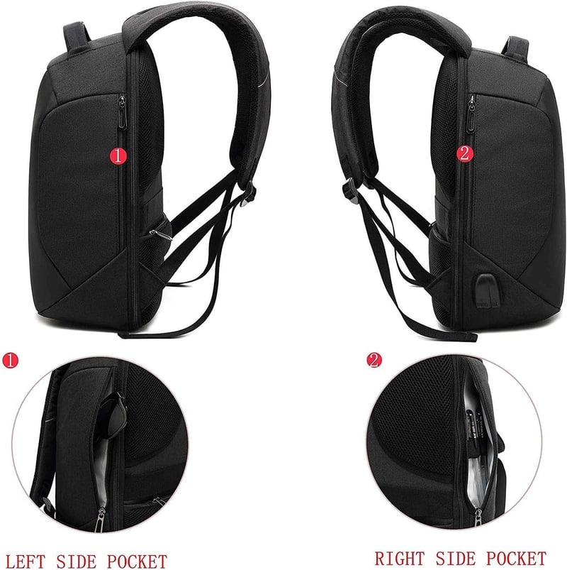 VINBAGGE 15.6" Vízálló Laptop Hátizsák USB Porttal Utazáshoz és Munkához