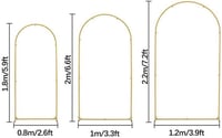 VINCIGANT 3 részes esküvői háttér állvány szett (2,2m, 2,0m, 1,8m) fém ívállvány 3