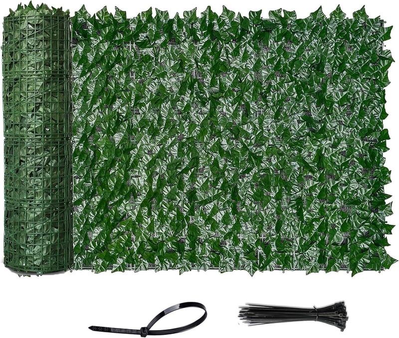 Vinclus Művirág Sövény Balkon Takaró 100x300cm Kert Dekoráció Zöld Fal - 100cm x 300cm