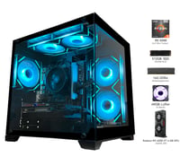 Herný počítač VINENIU AMD Ryzen 5 5500, grafická karta RX6500XT 4GB, 16GB RAM DDR4, 512GB NVMe SSD, ARGB ventilátor, skrinka Sea View, stolný počítač na hranie hier a do kancelárie 3