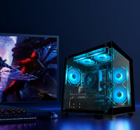 Herný počítač VINENIU AMD Ryzen 5 5500, grafická karta RX6500XT 4GB, 16GB RAM DDR4, 512GB NVMe SSD, ARGB ventilátor, skrinka Sea View, stolný počítač na hranie hier a do kancelárie 2