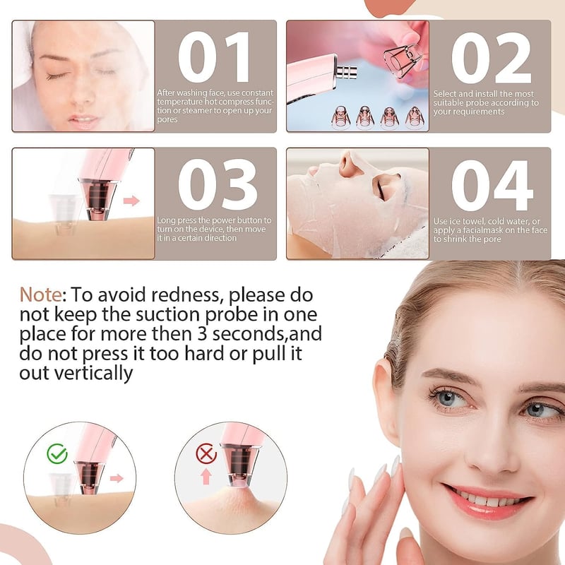 Vinmall Pórustisztító Vákuum Blackhead Eltávolító Kék Fénnyel Akné Elleni Készülék