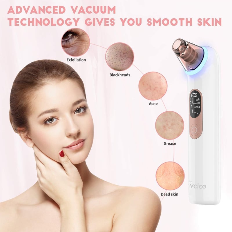 Vinmall Pórustisztító Vákuum Blackhead Eltávolító Kék Fénnyel Akné Elleni Készülék